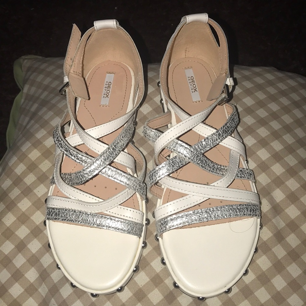 New Geox Respira Studded Leather Sandals